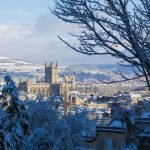 A city scene covered in snow