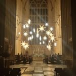 Interior of Bath Abbey with Stars installation